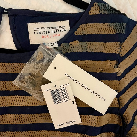 NEW with tags FRENCH CONNECTION LIMITED EDITION MATTE SEQUIN TUNIC DRESS - Picture 2 of 7